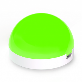 Luxafor Orb Busylight, hvid på bord lyser grønt, uden kabel